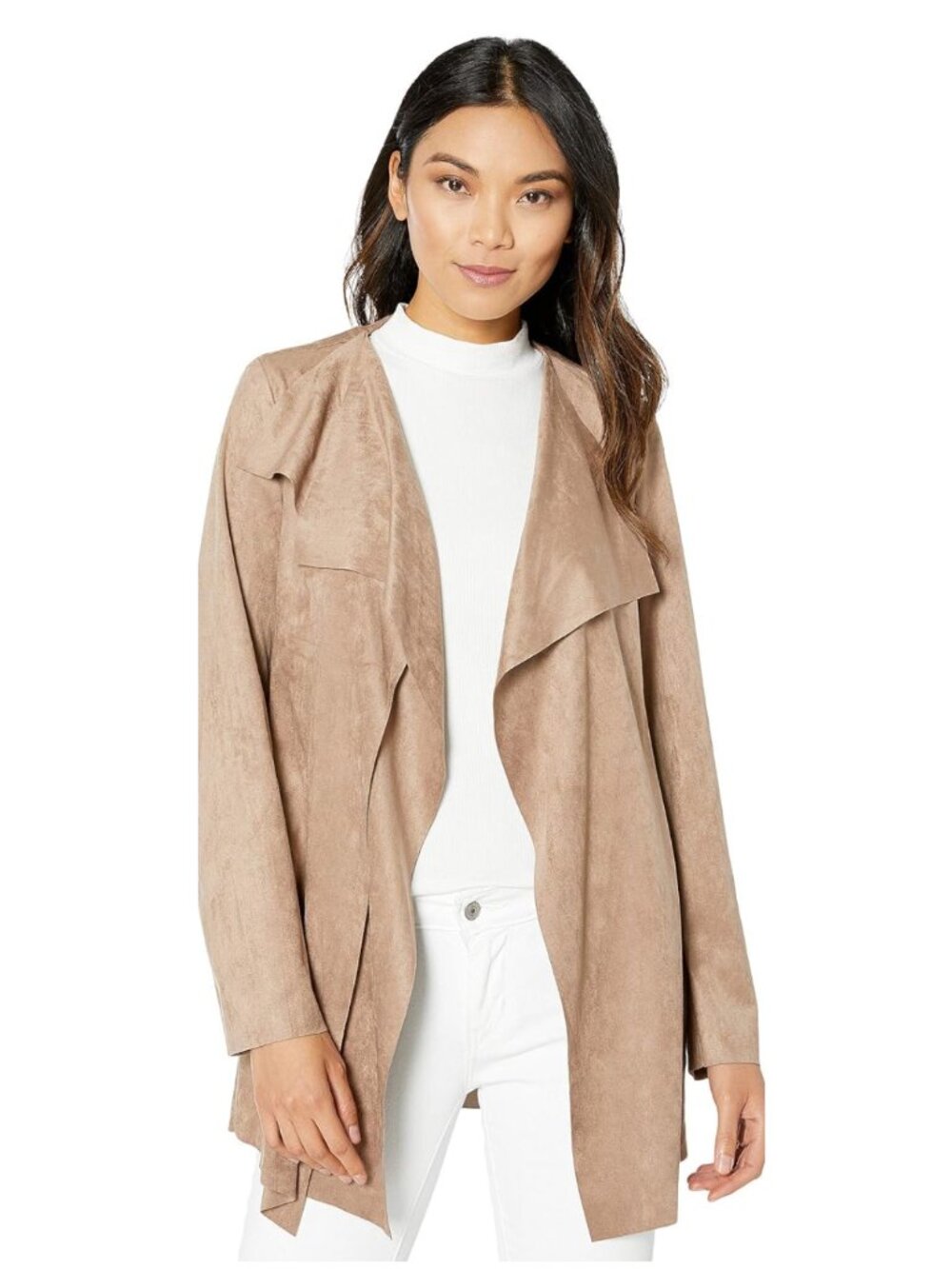 KUT From The Kloth Bernette Long Faux Suede Waterfall Drape Cardigan Jacket Wrap - Picture 12 of 12